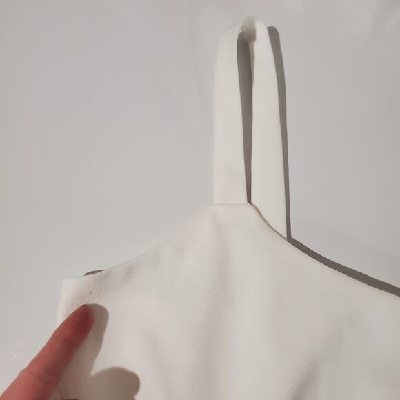 ASOS Button Up Babydoll A Line Flare White Smock Sundress Womens Size 4 Cottage - Picture 6 of 10